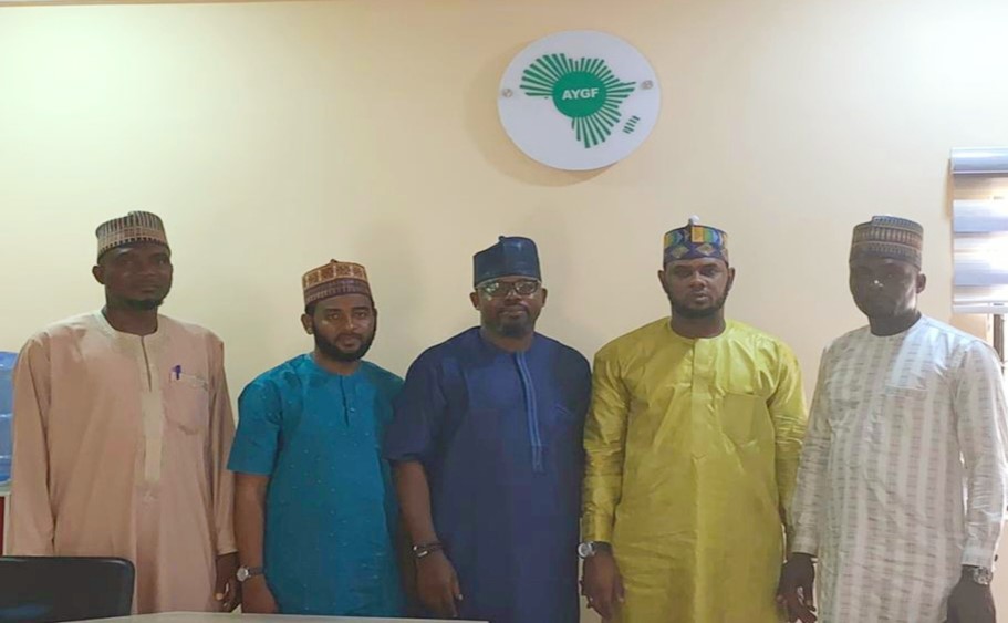 Special assistant to Gombe state Governor, Mr. Kawu Garkuwa and officials from the state house of assembly to facilitate open communications with Gombe state on the BEDSA project at AYGF office